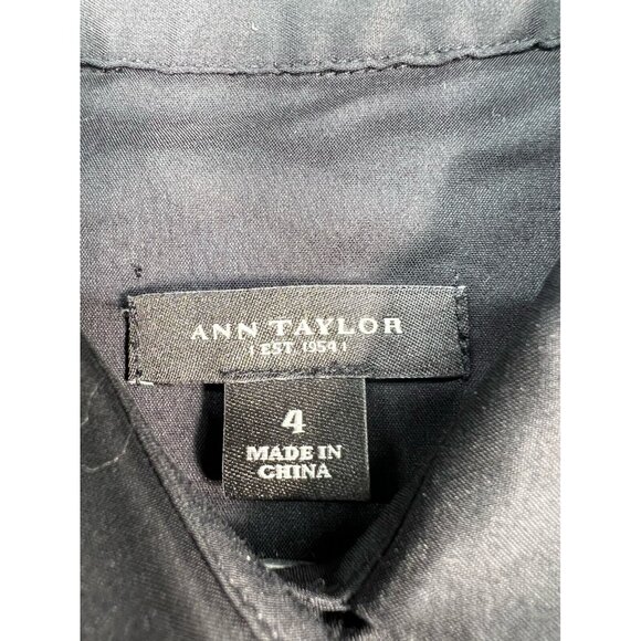 Ann Taylor Dress Womens size 4 Black Stretch Business Casual Sleeveless 2 Pocket - Picture 3 of 6